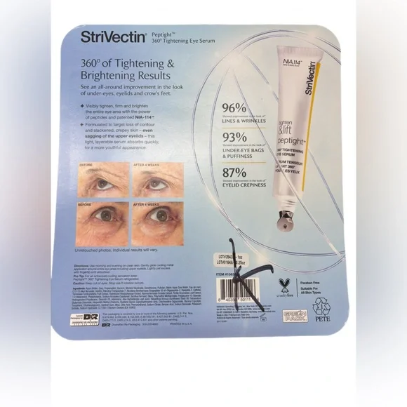 StriVectin Peptight Luxury Tightening Eye Serum Duo Full Size +Travel Size NWT - Picture 2 of 2